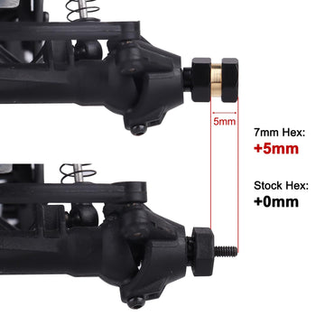4pcs Brass Extended 7mm Hex Wheel Hubs Extension Adaptor Combiner Coupler for Axial SCX24 Upgrades 1/24 RC Crawler Car Replaceme