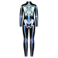 Remimi Halloween Skeleton Costume For Girl Boys Scary Cosplay 3D Print Zip Up Back Outfit Bodysuit Blue Butterfly L