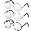 3 Pairs Doll Glasses Metal Wire Rim Clear Lens Eyewear Fabric Doll Dress Up Eyeglasses Mini Dolls Costume Accessories For 18 Inc