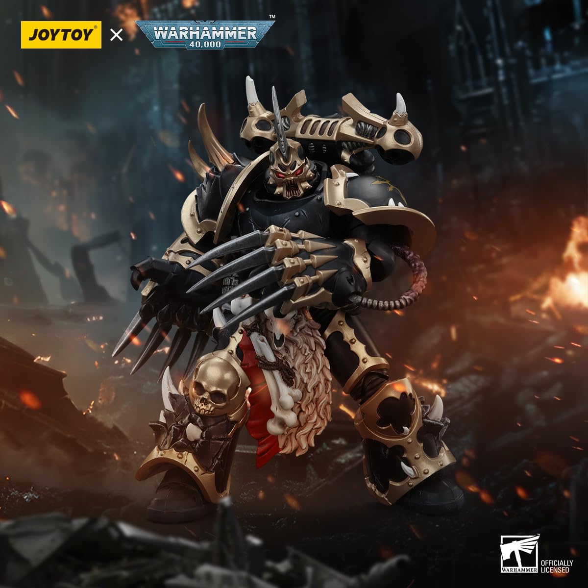 malt-inspiredISE JOYTOY 1/18 Action Figures - Warhammer 40 000 Chaos Space Marines Black Legion Chosen with Lightning Claws - 5 Classic Character Collectible Age 15 and Above