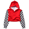 Checkered Cropped Hoodie For Kids 10-12 Girls Crop Fall Hoodies Plaid Long Sleeve Sweatshirts