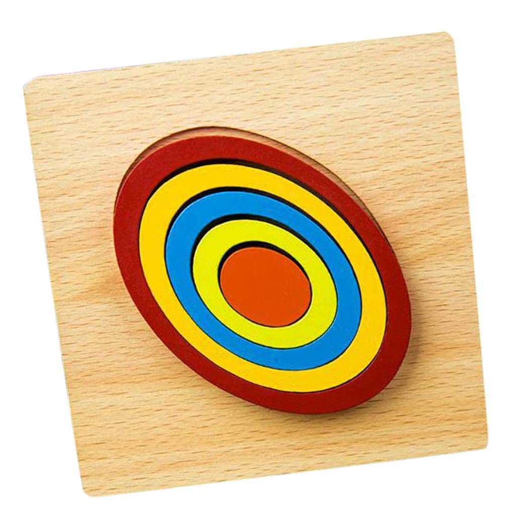 CALANDIS Geometric Jigsaw Puzzle Kids Preschool Educational Toy Gift Oval