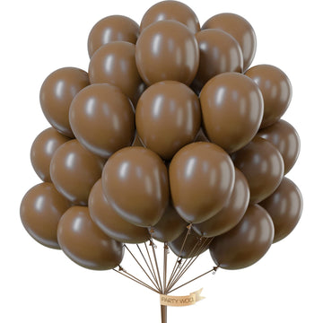 PartyWoo 12 Inch Brown Rubber Balloons, 50 pcs for Party, Wedding & Baby Shower Decorations - Model 4711100074643