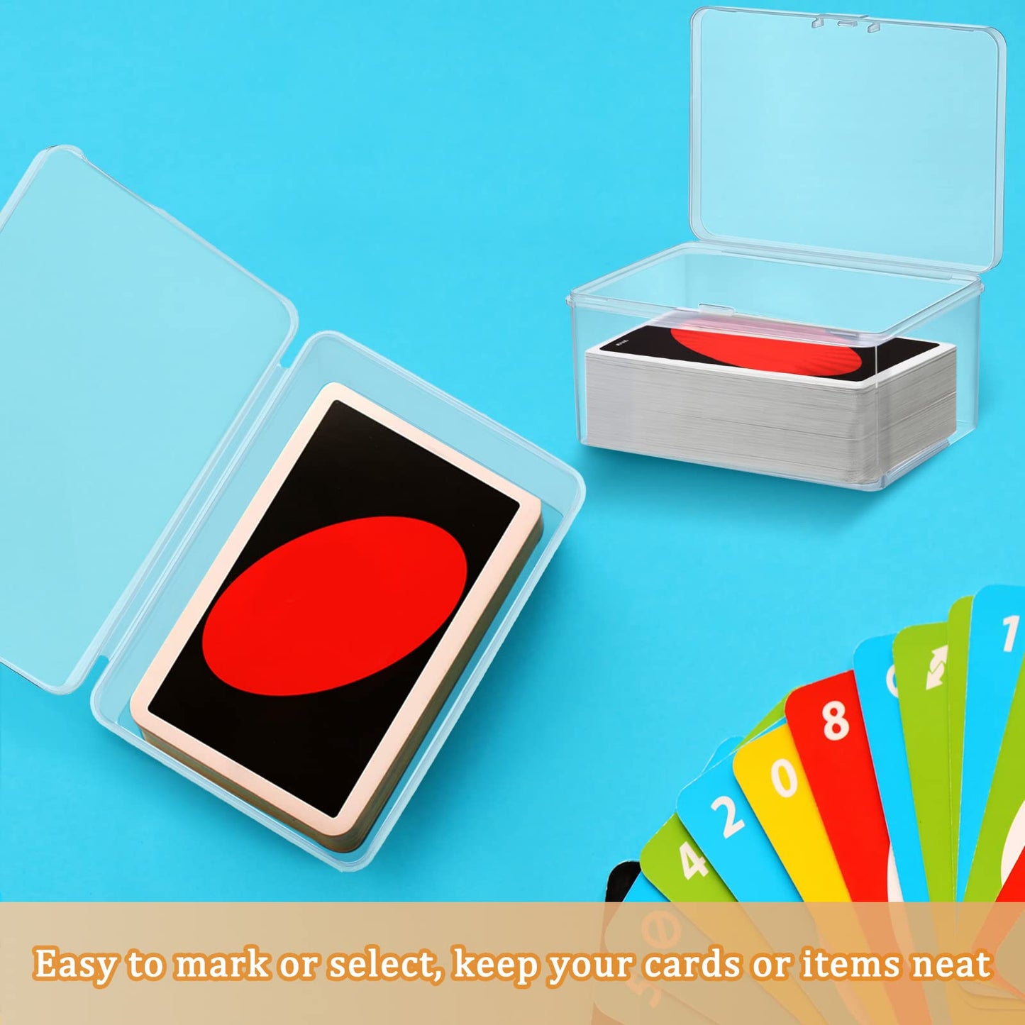 Qunclay 10 Pcs Playing Card Cases Trading Card Deck Case Clear Playing Card Box Playing Deck Card Storage Box Card Organizer Com