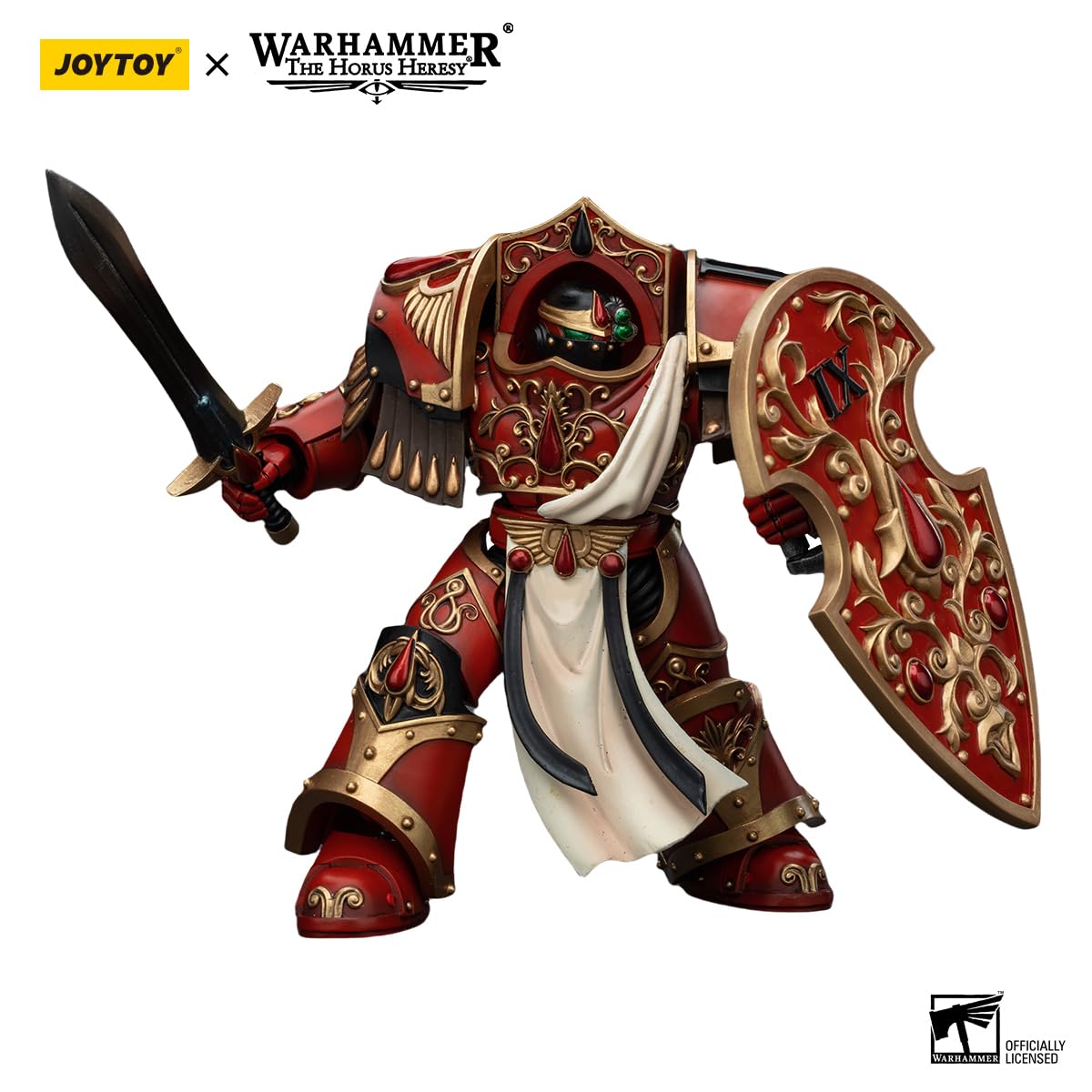 JOYTOY Warhammer The Horus Heresy Blood Angels Crimson Paladins Squad Crimson Paladin with Iliastus Assault Cannon, 1:18 Scale A