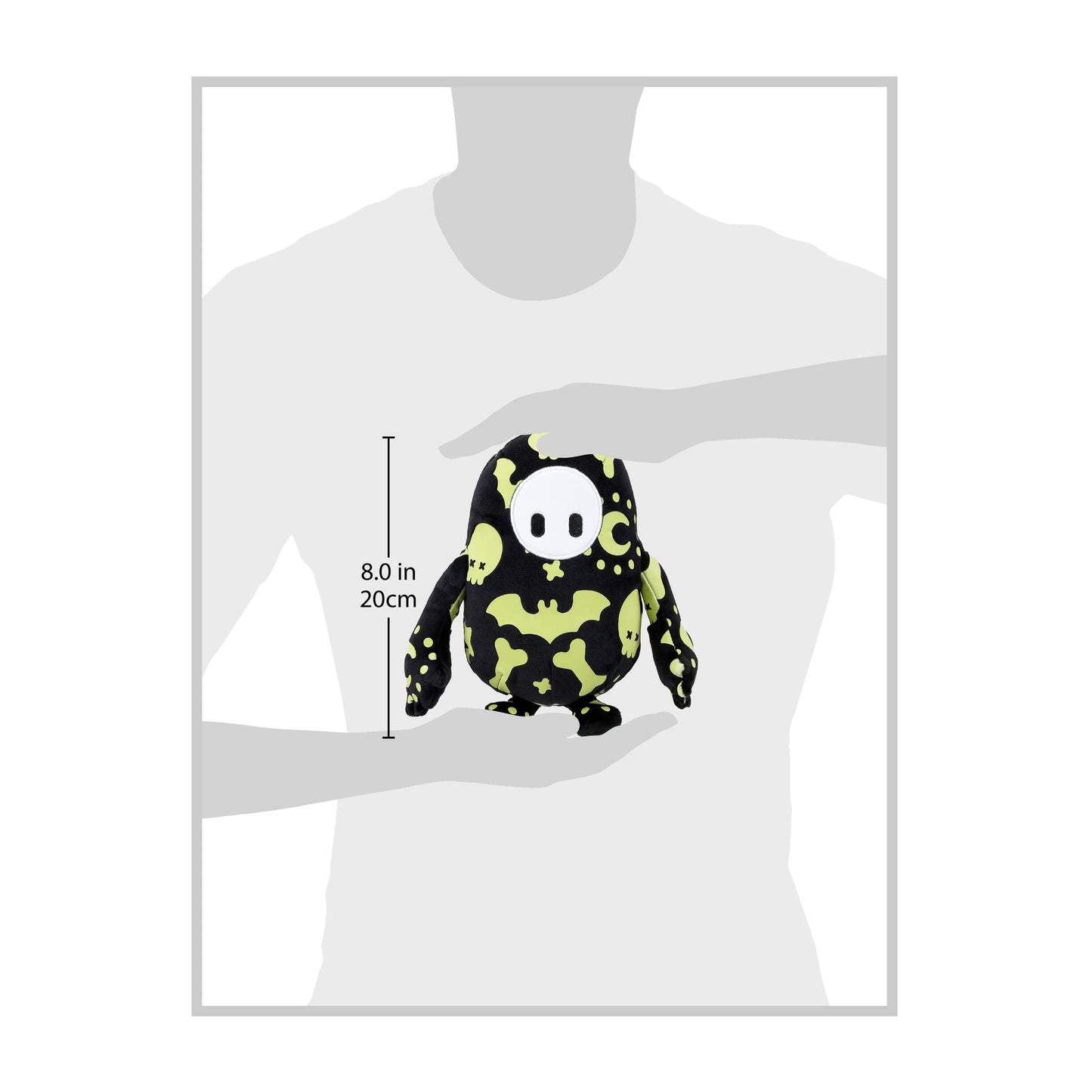Fall Guys Ultimate Knockout Small 8' Collectible Plush Toy - Glow In The Dark Spooky Doodles