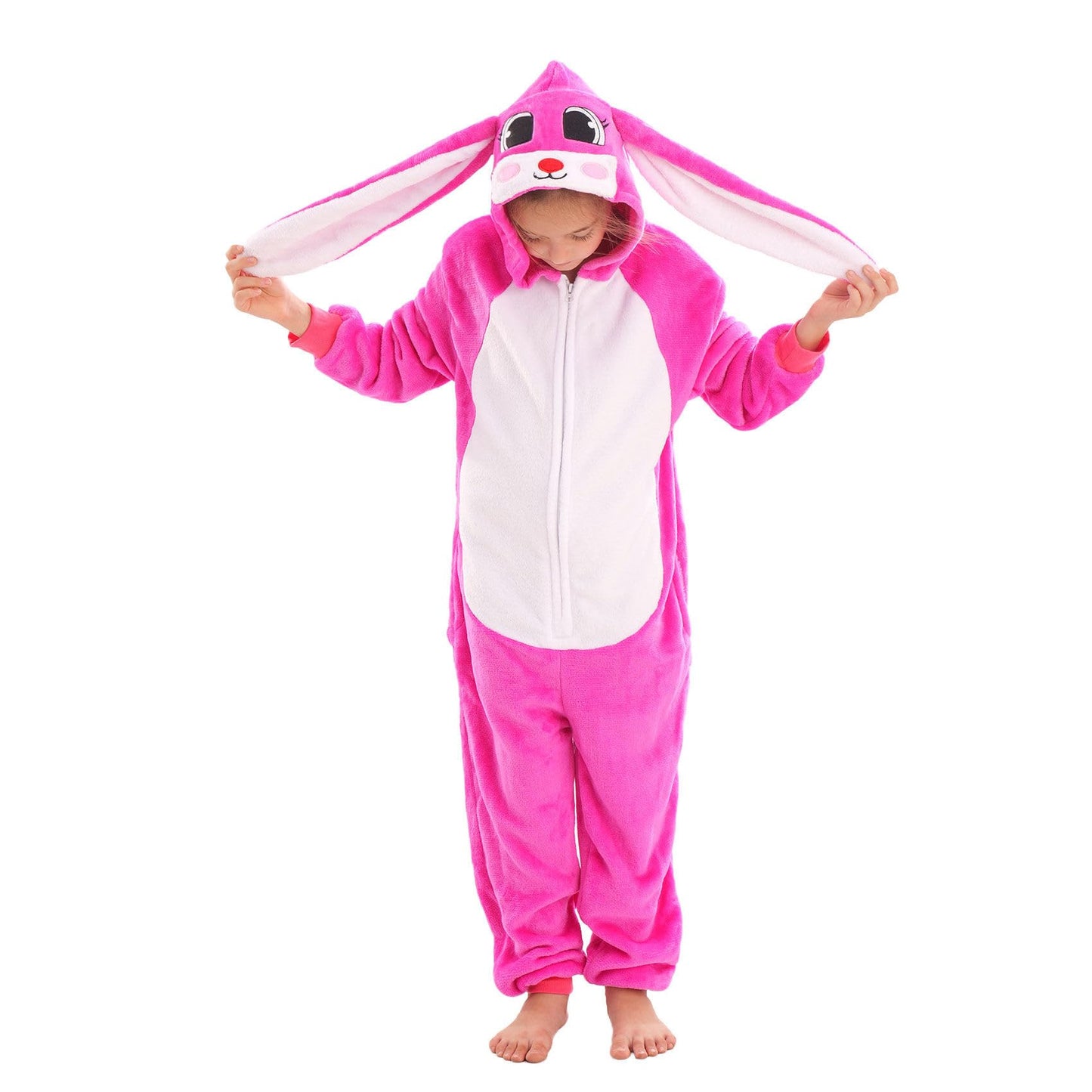 TYONMUJO Animal Onesie Costume for Kids Halloween Costumes for Girls Boys Cosplay Outfit Rabbit Bunny Pink 110