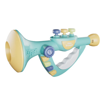 Contixo Kt2 Toddler Music Toys - Little Trumpet Toy, Baby Educational Toys, Kids Musical Instruments For Practice, Mini Trumpet With Light Effects, Adjustable Volume, Multiple Rhythms, Blue
