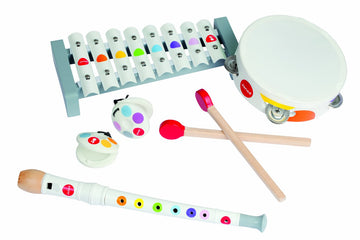 Janod Confetti 4 Piece Wood Musical Instrument Set - 11.22 ' Tall - Ages 2+ - J07600