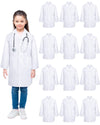 Seajan 12 Pcs Unisex Kids Lab Coat Bulk Soft Kids Scrubs White Doctor Coat Scientist Halloween Costume For Boys And Girls(S Size