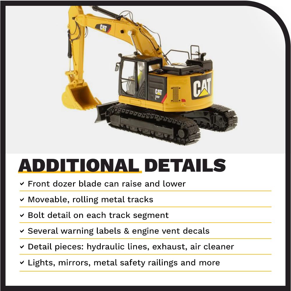 Diecast Masters 1:50 Scale Caterpillar 335F L Hydraulic Excavator Model 85925 - Yellow Diecast Construction Equipment