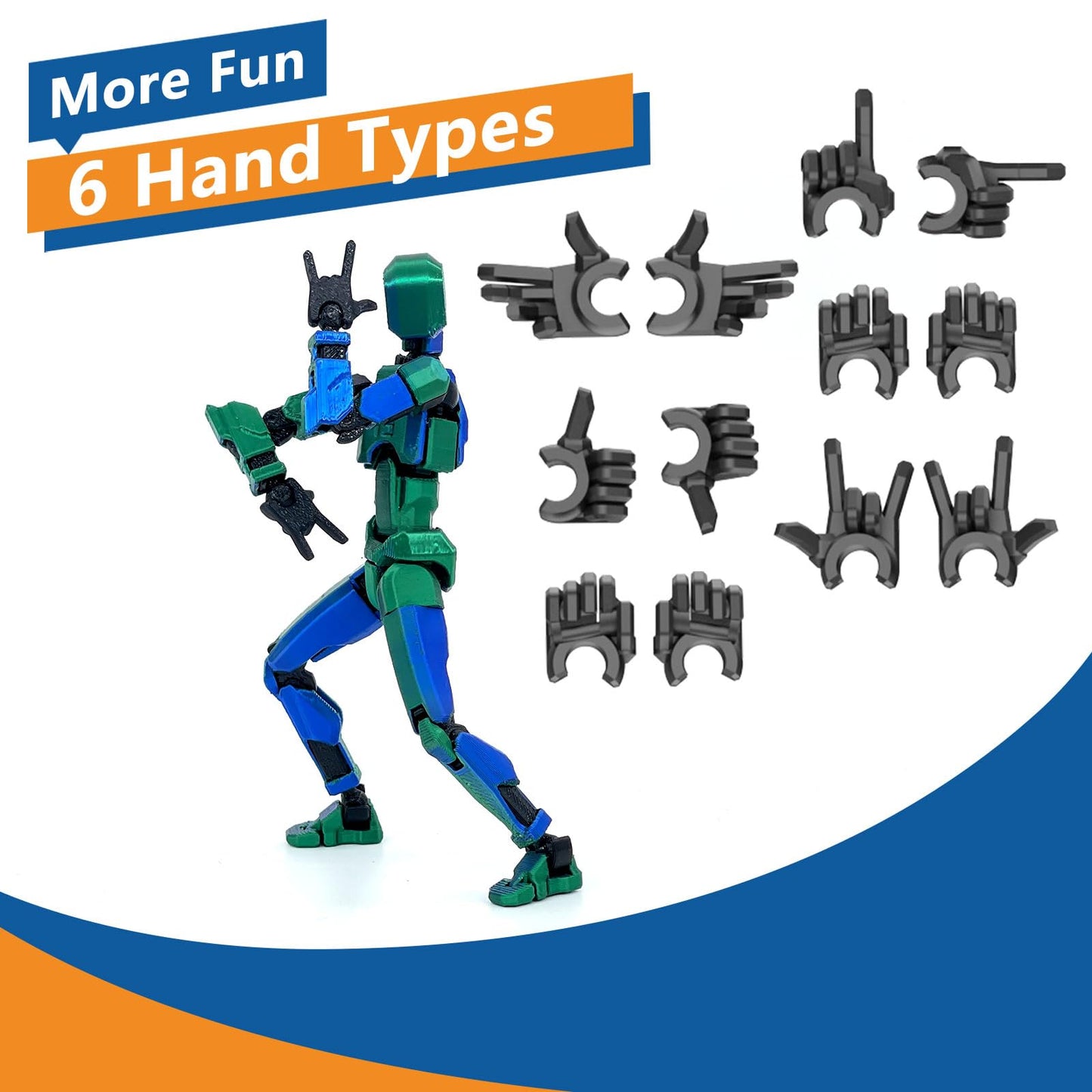 ?Assembled? T13 Action Figure Set  Giant decorative replica blade Titan 13 Robot Action Figure 3D Printed robo 13 Action Fidget Toys Figure Articulated  Dummy13  T13 for Collectors Desktop Decorations (Laser Green)
