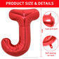 Toniful 40 Inch Large Bright Red Letter Balloons A-Z, Giant Jumbo Helium Foil Mylar Big Letter J Balloons For Birthday Party Ann