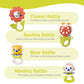 Cuterabit 12Pcs Baby Rattles Toys Set With Storage Case, Teething Toys For Babies, Newborn Christmas Gift For Baby Infant Boys And Girls 0 1 2 3 4 5 6 7 8 9 10 11 12 Months