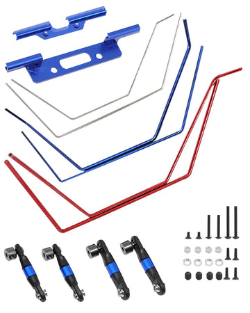Rcarmumb Front and Rear Sway Bar Kit Upgrades Part for 1/10 Slash 2WD,Aluminum Front Rear Wide Sway Bar Kit RC Upgrades.