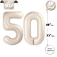 50 Balloon Number, Cream White Number 50Th Birthday Balloons 40 Inch, 50 Years Old Cream White Birthday Decorations For Men Wome