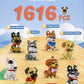 dOvOb Micro Mini Blocks 8-in-1 Dogs Set, 1616 Plastic Bricks, 3D Puzzle Model Toys for Adults & Kids, Golden Color