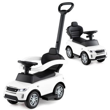 OLAKIDS Push Car for Toddlers  3 in 1 Licensed Landrover Baby Ride on Toy with Parent Control Handle Safe Guardrails  Kids Sliding Walker with Under Seat Storage Horn for Boys Girls (White)