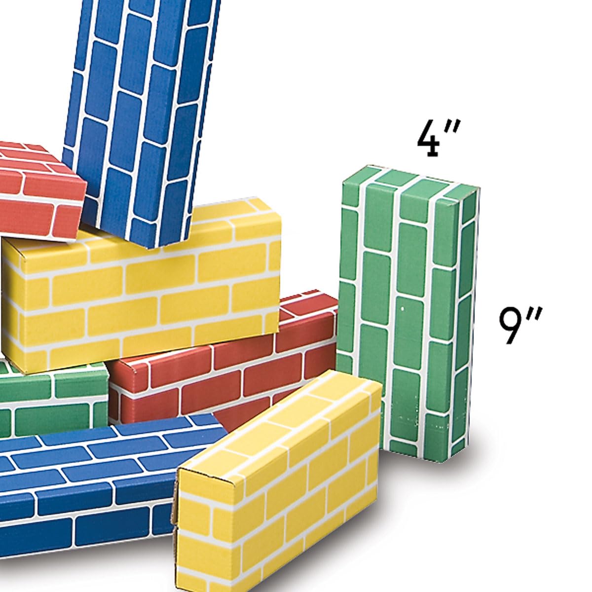 Lillian Vernon Primary Building Bricks - Kids Cardboard Bricks, Each 9' X 4' X 2' (Set Of 24)