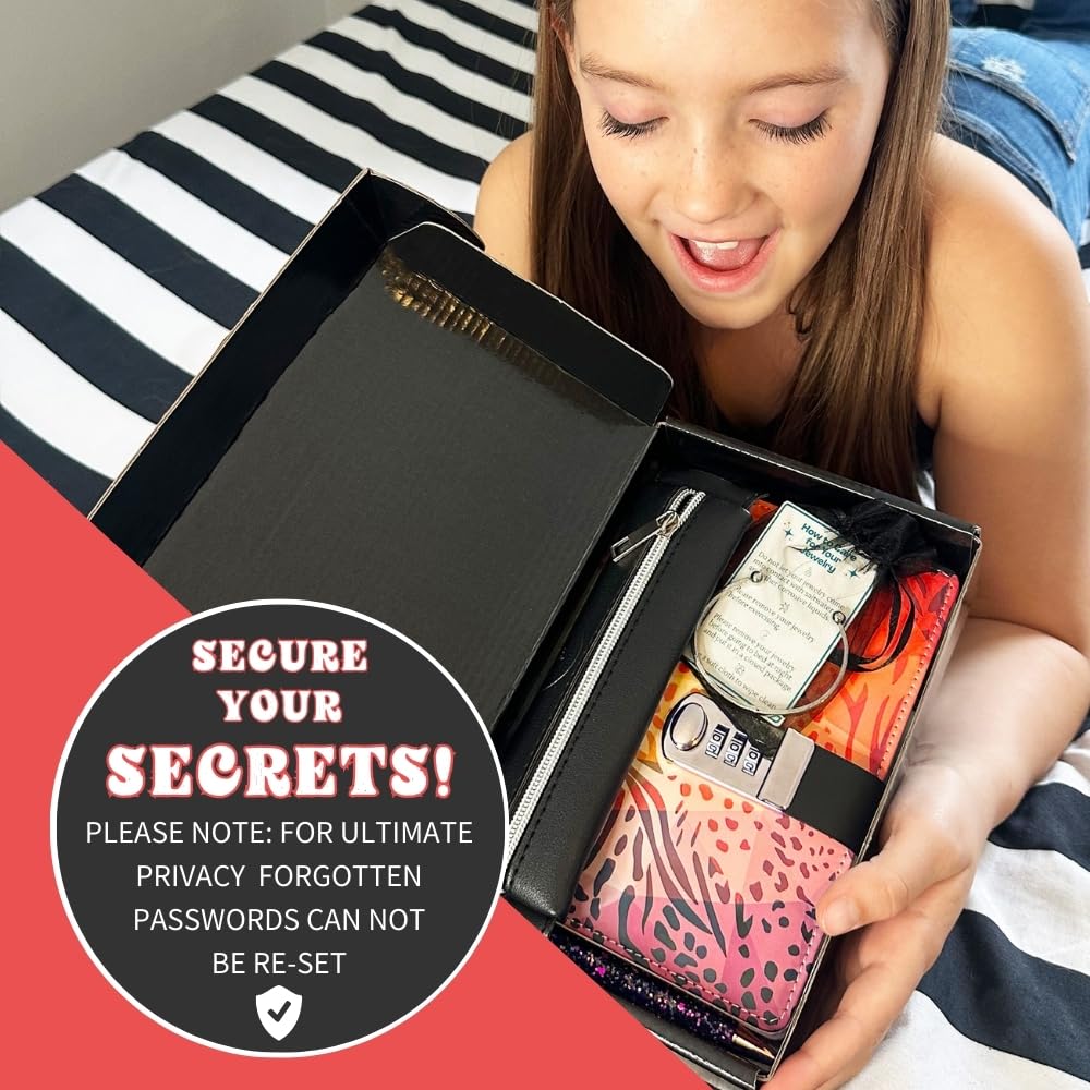 Life Is A Doodle Diary For Girls And Journal For Teens - Diary With Lock Gift Set Includes: Locking Notebook Journal, Traveling Pencil Pouch, Silver Brave Cuff, Writing Pen, And Sleek Gift Box