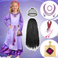 Zaisuifun Princess Asha Costume For Girls Wish Asha Dress Up Kids Halloween Cosplay Outfits With Accessories, Purple, 5-6 Years(