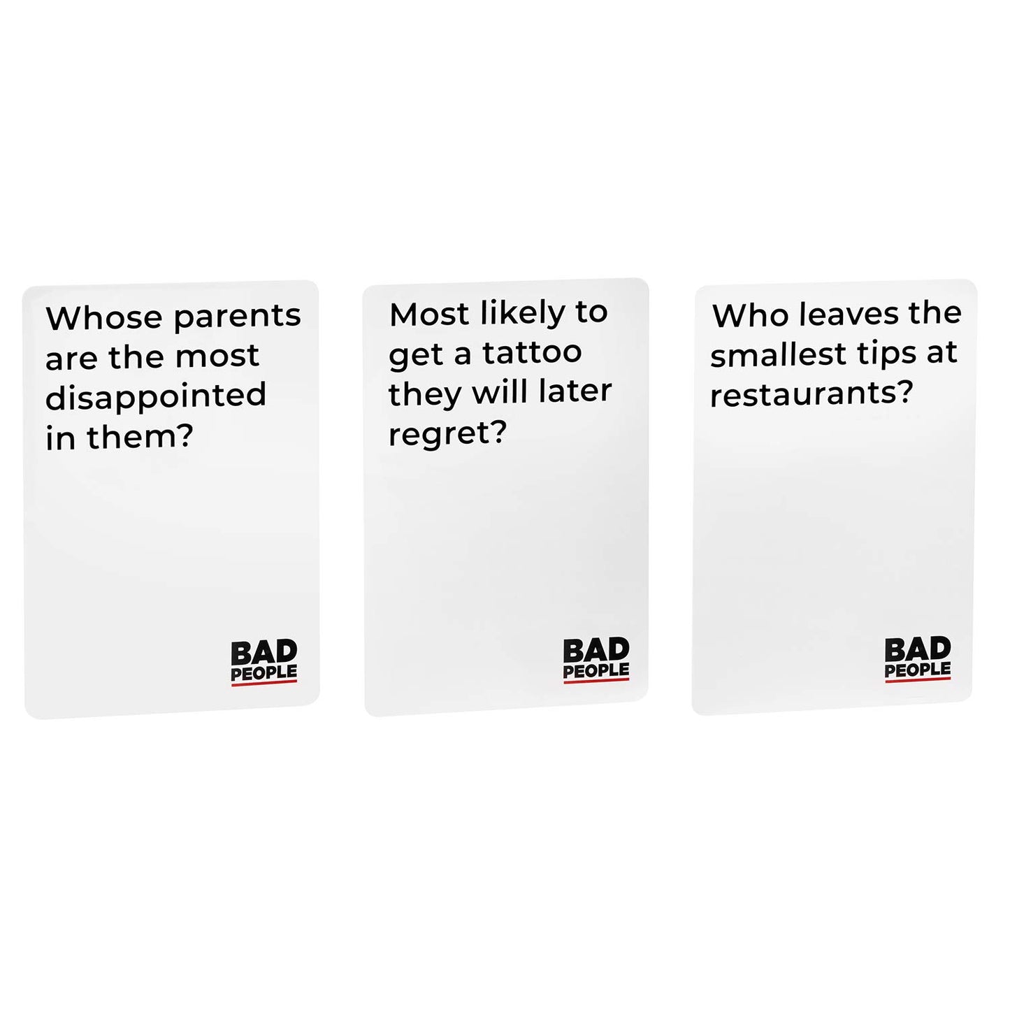BAD PEOPLE Party Game - Hilarious Adult Card Game for Fun Parties - Model DYE1000, Paper Material, Size QQF, Color Qqf