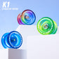MAGICYOYO Pack of 3 Responsive Yoyos K1 Tug Return Hubstacks Yo-yo for Kids Beginners Dual Purpose with Unresponsive Bearings Kit + 3 Bags+18 Yoyo Strings(Crystal Blue +Green Yellow +Blue Pink Yellow)