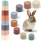 8 Pcs Stacking Cups For Rabbits Safe Plastic Rabbit Toys Of Different Sizes, Stackable Bunny Toys, Enrichment Toys For Small Ani