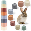 8 Pcs Stacking Cups For Rabbits Safe Plastic Rabbit Toys Of Different Sizes, Stackable Bunny Toys, Enrichment Toys For Small Ani