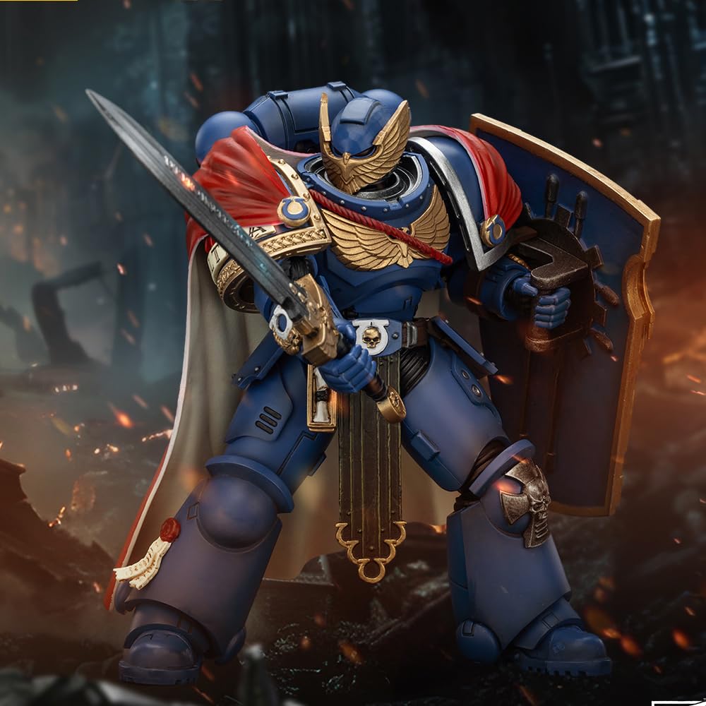 JOYTOY Warhammer 40 000 1/18 Action Figure-Ultramarines Victrix Honour Guard with Storm Shield and Power decorative replica blade-Collection Model Birthday Gifts