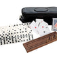 Alex Cramer Classic Domino Set with Leather-Look Travel Case & Mini Playing Cards - Black