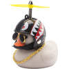 Wonuu Rubber Duck Toy Car Decoration Ornaments Grey Duck Car Dashboard Decorations Cool Glasses Duck With Propeller Helmet