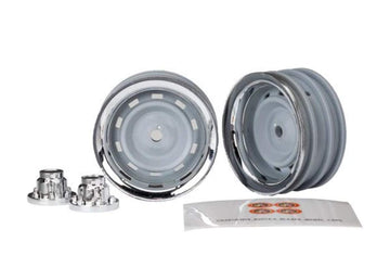 Traxxas TRA8165 Wheels, 1.9', Chrome (2)/ Center caps (2)/ Decal Sheet (Requires #8255A Extended stub axle)