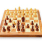 Enterro Wooden Chess Set 12'' X 12'' With 2 Extra Queens With Magnetic Coins - Folding Travel Friendly Handmade For Kids Adults
