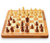 Enterro Wooden Chess Set 12'' X 12'' With 2 Extra Queens With Magnetic Coins - Folding Travel Friendly Handmade For Kids Adults