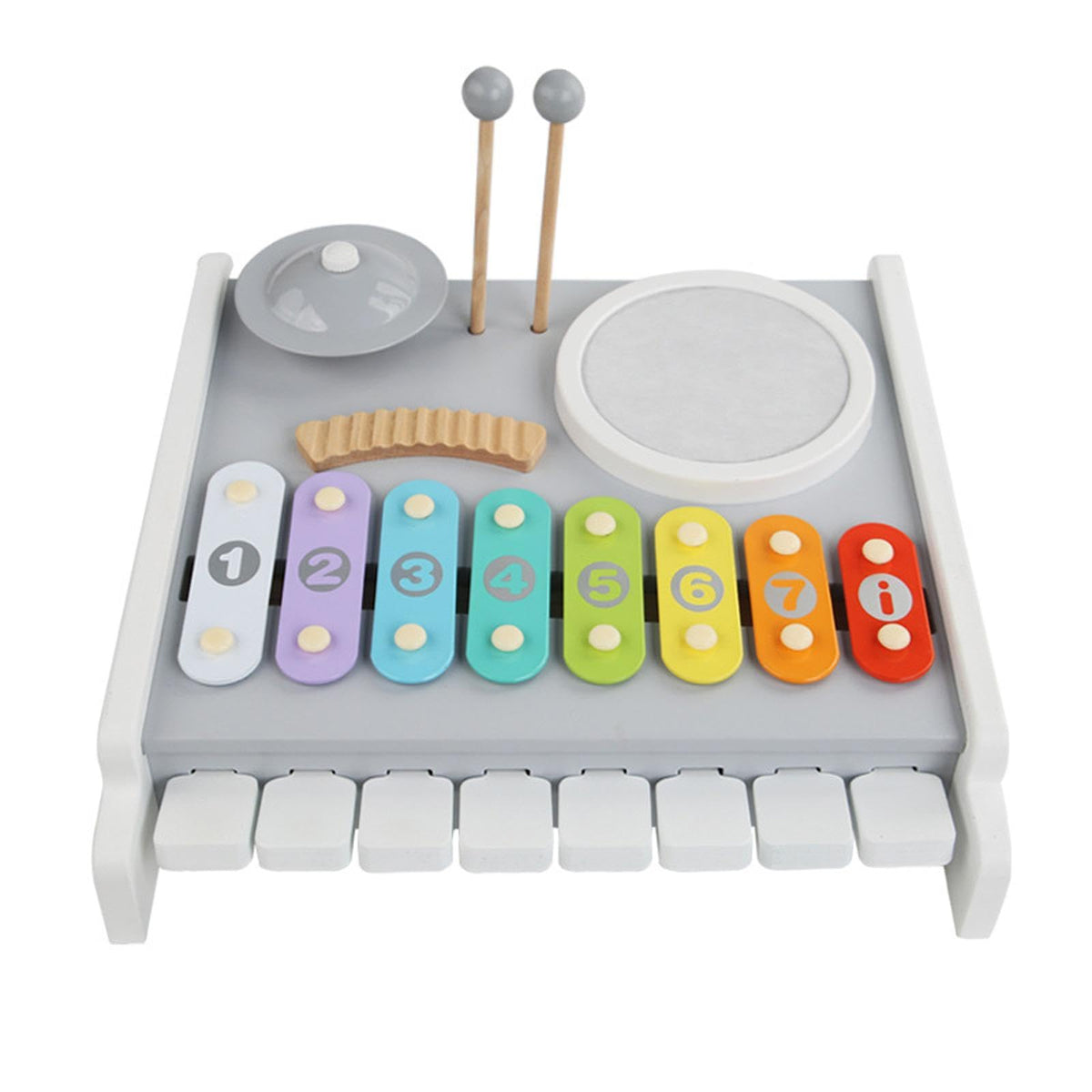 Bnf5 In 1 Toddlers Piano Drum Music Toy Kit Wood Frame For Kids Metal Xylophone|Musical Instruments & Gear | Percussion | Orches