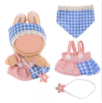 Doll Dress 17Cm,2-Piece Hairband And Skirt Set Premium Fashion Cute Dress,Dolls Accessories No Doll (Pink And Blue)