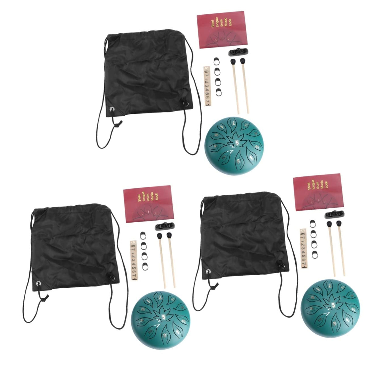 Excluzo 3 Sets Steel Tongue Drummer Disc Drum Puzzle Toy Kids Musical Toys Steel Tongue Drum For Kids Percussion Instrument Musi