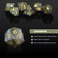 Labradorite Gemstone Dice Set DND,DNDND Full Set Real Stone Dice Set with Grogeous Gift Case for Dungeons and Dragon and Tableto