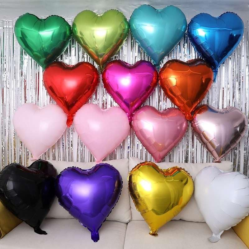 Lovoir 10 Pcs Blue Heart Shape Foil Mylar Balloons 18 Inch Love Balloons For Valentine'S Day Birthday Party Decorations Wedding