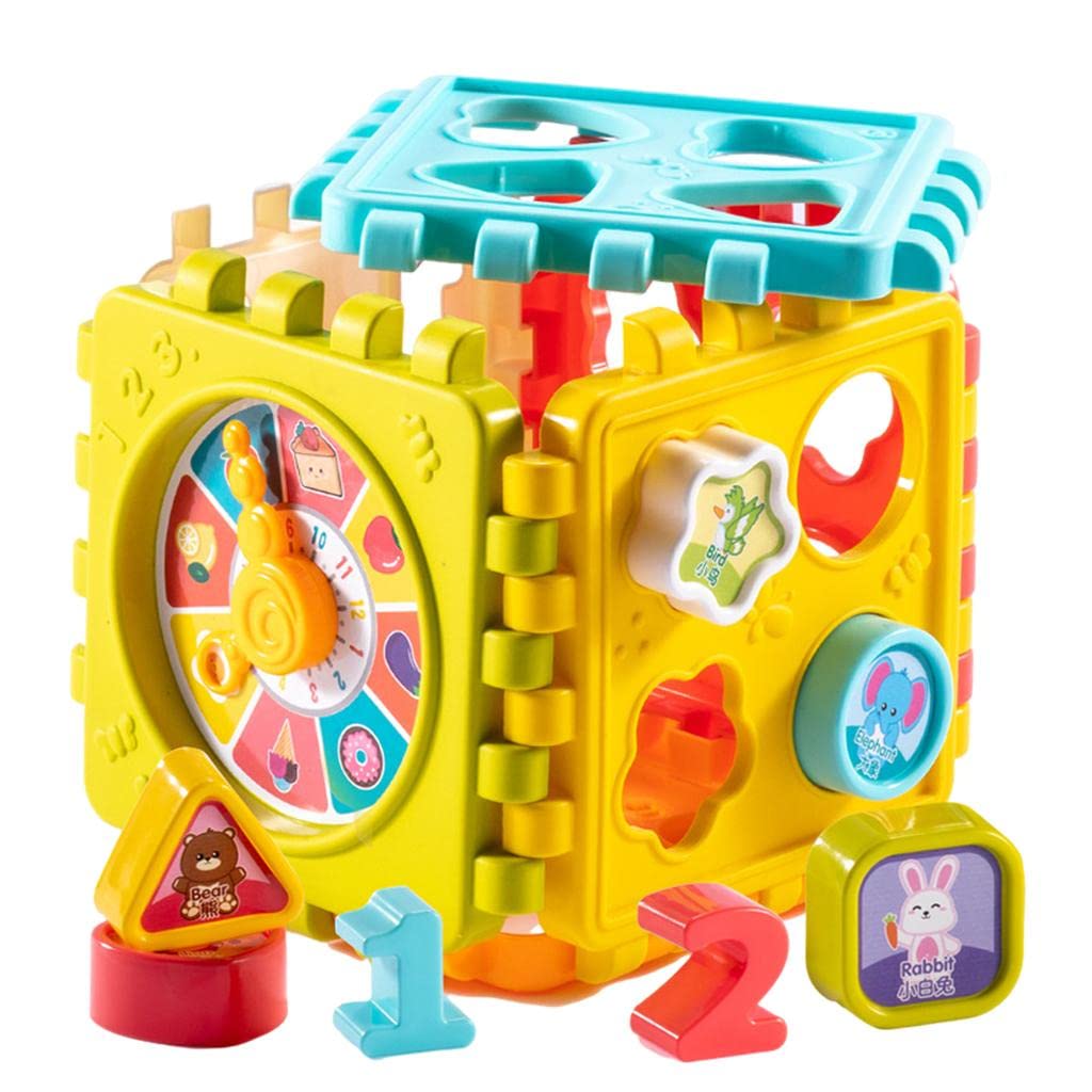 CALANDIS Number and Shape Blocks Cube Fun Training Interactive Sorter Puzzle Toys | Wooden & Handcrafted Toys