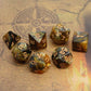 CREEBUY DND Polyhedral Dice for Dungeon and Dragons D&D RPG Role Playing Games Gold Black Dice with Dice Bag