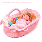 Baby Doll Bassinet Portable Carrier For 8-12 Inches Doll Accessories Baby Doll Crib Set Toys Baby Doll Cradle Sleeping Basket Be