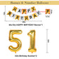 Naninuneno 51Tst Gold Birthday Decorations, Gold Black Silver Happy Birthday Balloons Supplies For Boy Men Girl Women, 51 Birthd