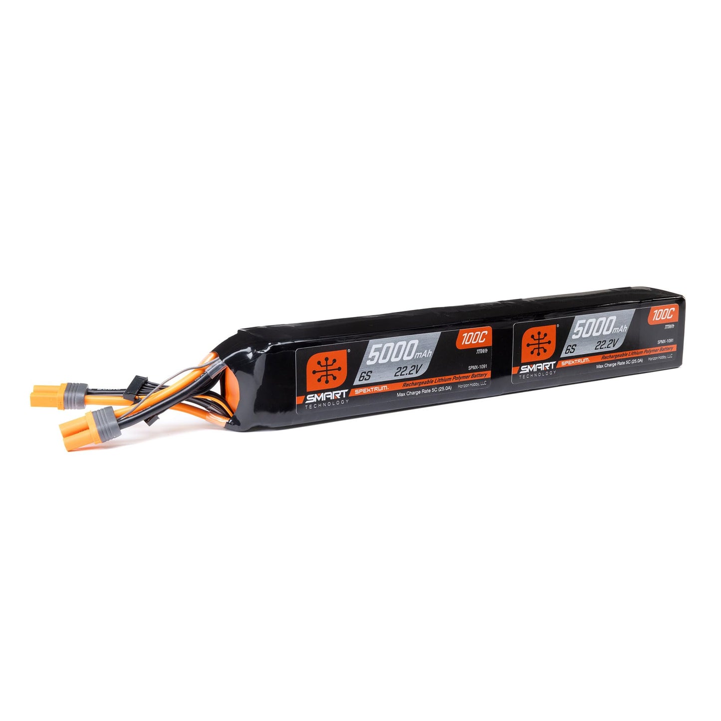 Spektrum Accessories 22.2V 5000mAh 6S X2 100C Smart LiPo Battery: Dual IC5, SPMX-1091