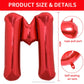 Toniful 40 Inch Large Bright Red Letter Balloons A-Z, Giant Jumbo Helium Foil Mylar Big Letter M Balloons For Birthday Party Ann