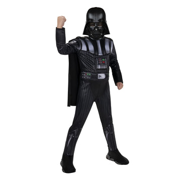 Star Wars Darth Vader Official Youth Halloween Costume - enhanced Quality Padded Jumpsuit with Plastic Mask and Detachable Cape (Medium) Multi