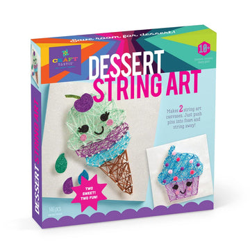 Craft-tastic - String Art Kit - Craft Kit Makes 2 Large String Art Canvases - Desserts Edition