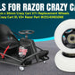 Wheels For Razor Crazy Cart - Premium 76Mm X 30Mm Crazy Cart V7+ Replacement Wheels (Set Of 2) For Crazy Cart Xl V3+ Razor Part