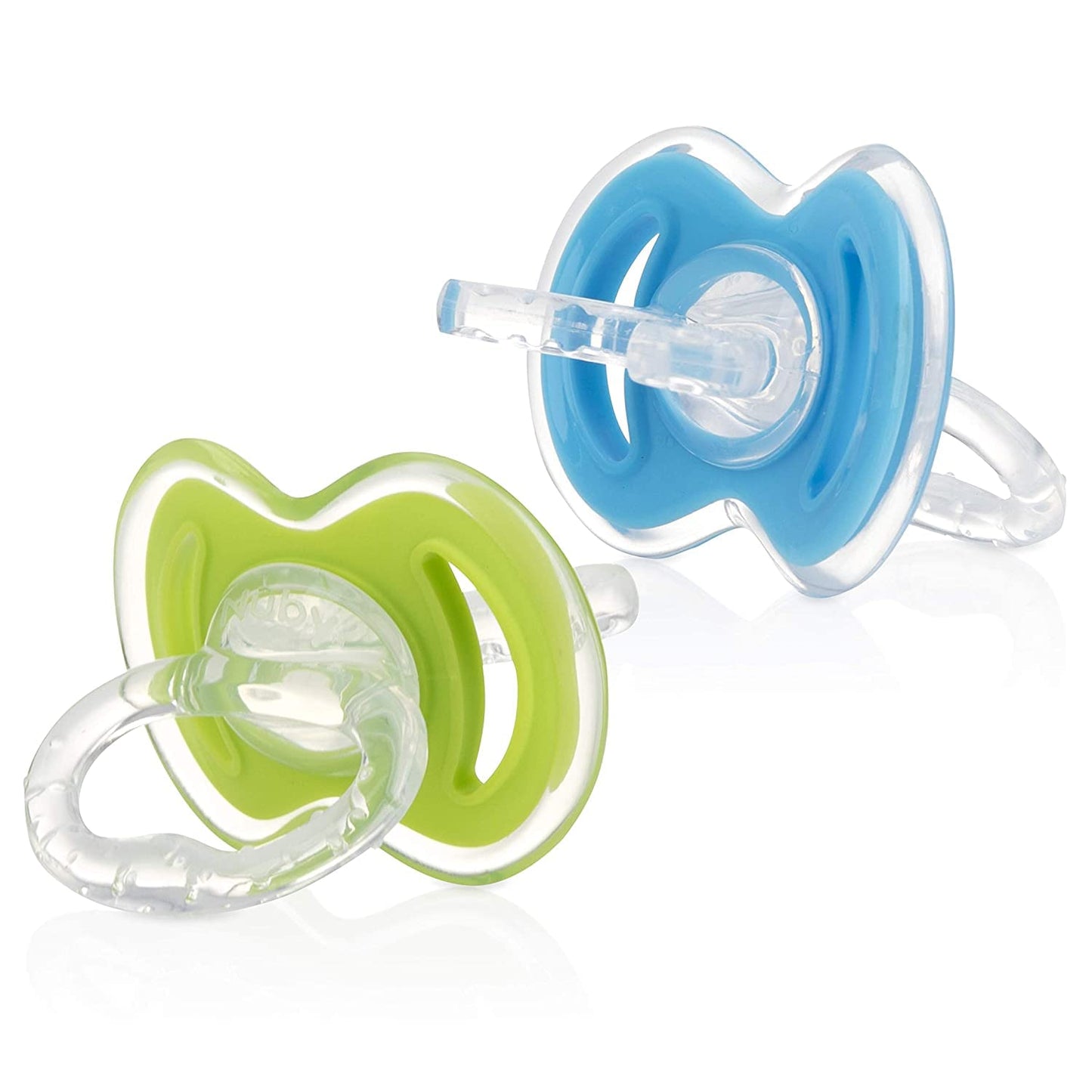 Nuby 2-Pack Gum-Eez Pacifier Teethers, Blue/Green